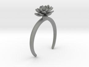 Bracelet with two large flowers of the Lotus L in Gray PA12: Medium