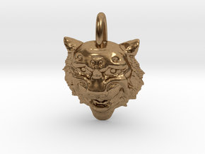 Leopard's head for pendant in Natural Brass