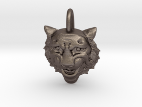 Leopard's head for pendant in Polished Bronzed Silver Steel