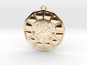Resurrection Emblem 12 Medallion (Sacred Geometry) in 14k Gold Plated Brass