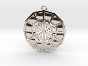 Resurrection Emblem 12 Medallion (Sacred Geometry) in Rhodium Plated Brass