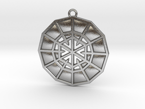 Resurrection Emblem 12 Medallion (Sacred Geometry) in Natural Silver