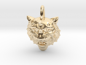 Leopard's head for pendant in 14K Yellow Gold