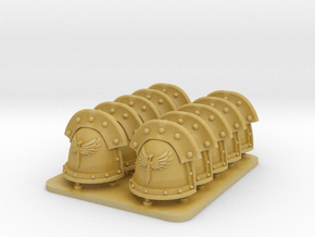 Angels of Shadow V3 Iron Style Shoulder Pads in Tan Fine Detail Plastic