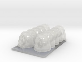 Ultra Corp V7 Rimmed Style Shoulder Pads in Clear Ultra Fine Detail Plastic