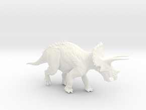 Triceratops - 1/56 (28mm/32mm Tabletop) in White Smooth Versatile Plastic