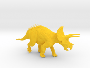 Triceratops - 1/56 (28mm/32mm Tabletop) in Yellow Smooth Versatile Plastic