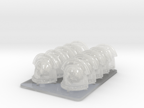 Space Templar V3 Iron Shoulder Pads in Clear Ultra Fine Detail Plastic