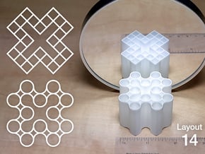 Improved Ambiguous Cylinder Illusion (Layout 14) in White Natural Versatile Plastic