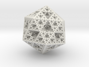 Sierpinski Icosahedron in White Natural Versatile Plastic