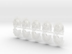 Orc Busters V10 Rimmed Guard Shoulder Pads in Clear Ultra Fine Detail Plastic