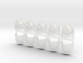 Space Orcs V7 Shoulder Pads in Clear Ultra Fine Detail Plastic