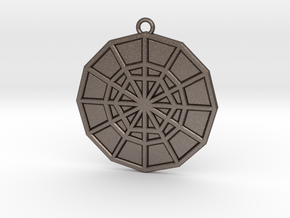Restoration Emblem 02 Medallion (Sacred Geometry) in Polished Bronzed-Silver Steel
