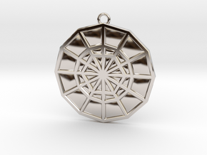 Restoration Emblem 02 Medallion (Sacred Geometry) in Rhodium Plated Brass