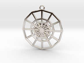 Restoration Emblem 03 Medallion (Sacred Geometry) in Rhodium Plated Brass