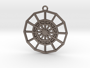 Restoration Emblem 04 Medallion (Sacred Geometry) in Polished Bronzed-Silver Steel