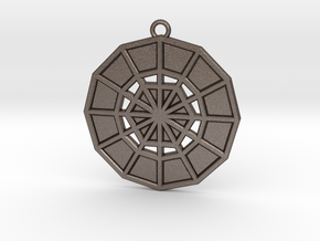 Restoration Emblem 06 Medallion (Sacred Geometry) in Polished Bronzed-Silver Steel
