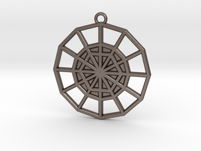 Restoration Emblem 07 Medallion (Sacred Geometry) in Polished Bronzed-Silver Steel