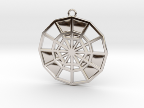 Restoration Emblem 09 Medallion (Sacred Geometry) in Rhodium Plated Brass