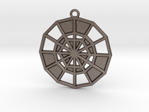 Restoration Emblem 10 Medallion (Sacred Geometry) in Polished Bronzed-Silver Steel