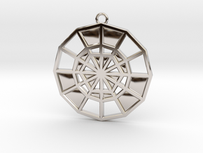 Restoration Emblem 10 Medallion (Sacred Geometry) in Rhodium Plated Brass