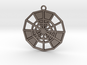 Restoration Emblem 11 Medallion (Sacred Geometry) in Polished Bronzed-Silver Steel