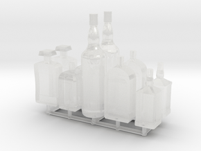 1/24 1/25 Liquor bottles for diorama in Clear Ultra Fine Detail Plastic