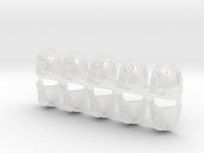 Silver Skulls V7 Rimmed Shoulder Pad in Clear Ultra Fine Detail Plastic