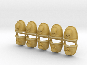 Space Knight Skull Design Ver B V7 Shoulder Pad in Tan Fine Detail Plastic