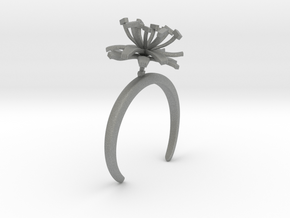 Bracelet with one large flower of the Chicory in Gray PA12: Small