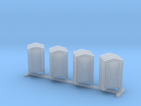 N Scale Portable Toilets 4pc in Clear Ultra Fine Detail Plastic
