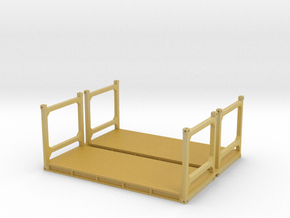 N Scale 20ft Flatrack Container #1 (2pc) in Tan Fine Detail Plastic