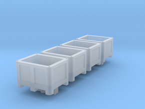 N Scale Palletbox (4pc) in Clear Ultra Fine Detail Plastic