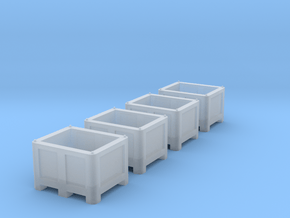 TT Scale Palletbox (4pc) in Clear Ultra Fine Detail Plastic
