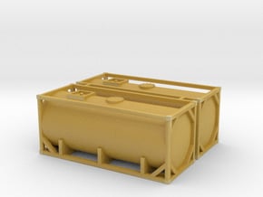 N Scale 20ft Tank Container (2pc) in Tan Fine Detail Plastic