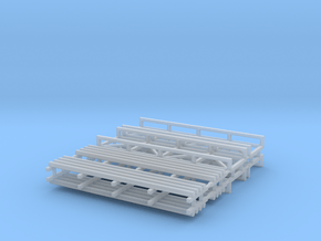 N Pipe Rack Straight 45mm 4pc in Clear Ultra Fine Detail Plastic