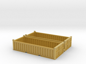N Scale 20ft Open Top Container Half Height (2pc W in Tan Fine Detail Plastic