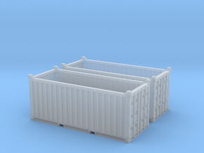 N Scale 20ft Open Top Container (2pc) in Clear Ultra Fine Detail Plastic