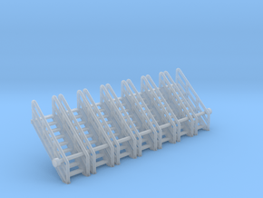 N Scale Stairs 9 (7 pc) in Clear Ultra Fine Detail Plastic