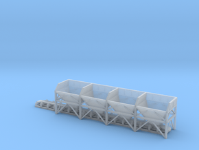 N Scale Aggregate Hopper 4+conveyor in Clear Ultra Fine Detail Plastic