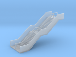 N Scale Station Stairs H30mm in Clear Ultra Fine Detail Plastic