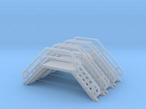 N Scale 3x Crossover Stairs #3 in Clear Ultra Fine Detail Plastic