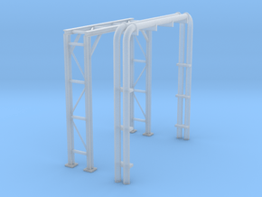 N Scale Pipe Bridge Single Track (incl 2 pipes) in Clear Ultra Fine Detail Plastic