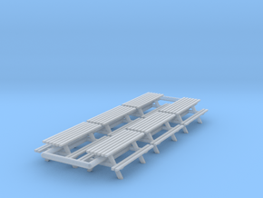 N Scale 6x Picnic Bench in Clear Ultra Fine Detail Plastic