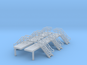 N Scale 6x Platform End Stairs in Clear Ultra Fine Detail Plastic