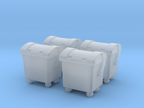 N Scale 4x Waste Container in Clear Ultra Fine Detail Plastic