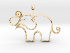 Elephant Pendant Necklace in 14K Yellow Gold