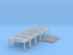 N Scale 5x Refinery Stairs (modular) in Clear Ultra Fine Detail Plastic