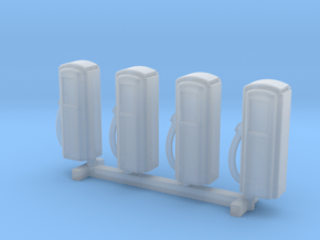 N Scale '50s Gas Pumps 4pc in Clear Ultra Fine Detail Plastic