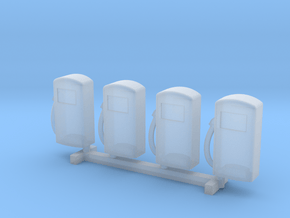 N Scale '60s Gas Pumps 4pc in Clear Ultra Fine Detail Plastic